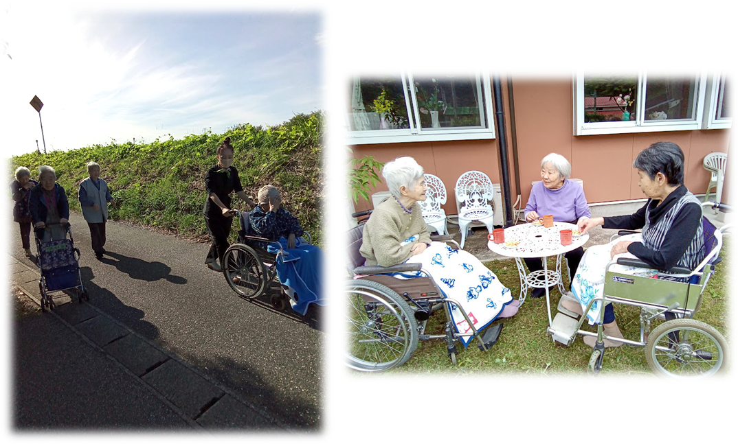 お散歩・お庭時間